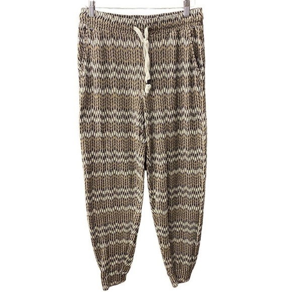 Anthro Aztec Boho Lounge Sweat Joggers pants sat sunday Medium - Picture 5 of 10